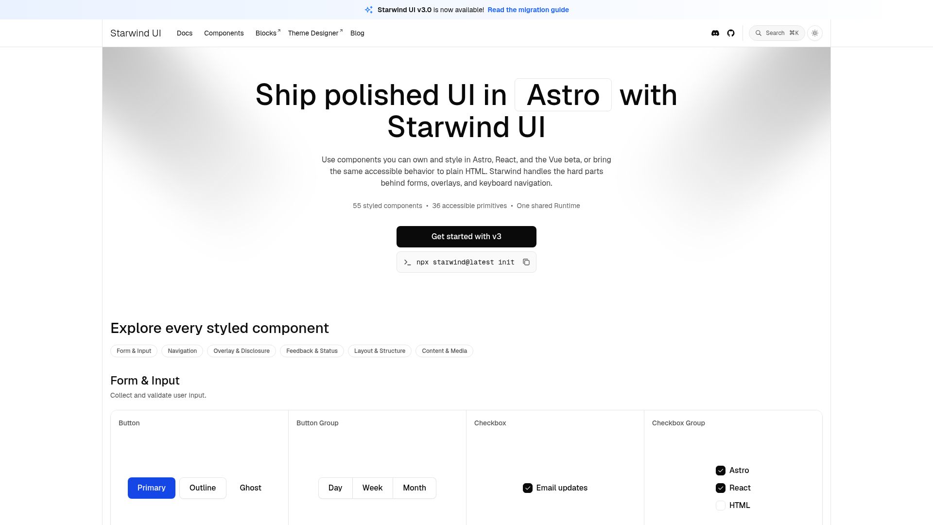 Starwind UI website