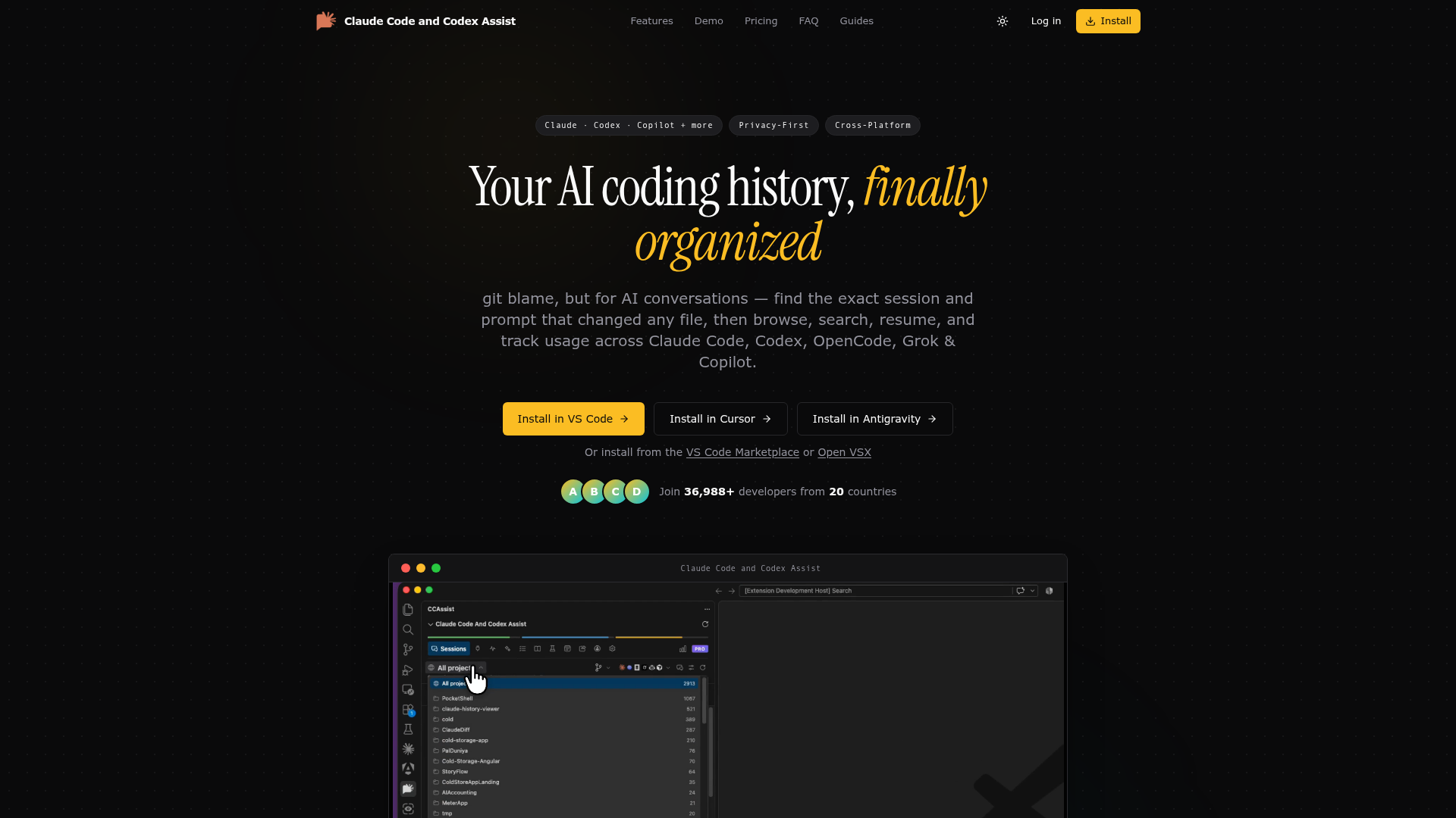 Claude Code and Codex Assist website