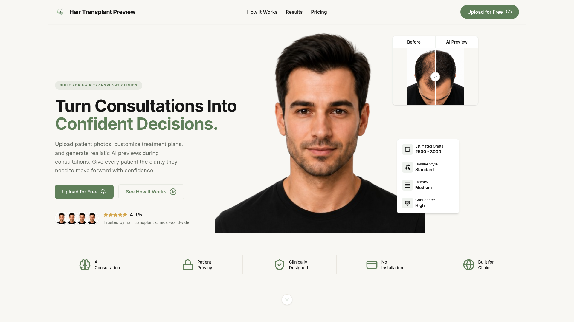 Hair Transplant Preview website