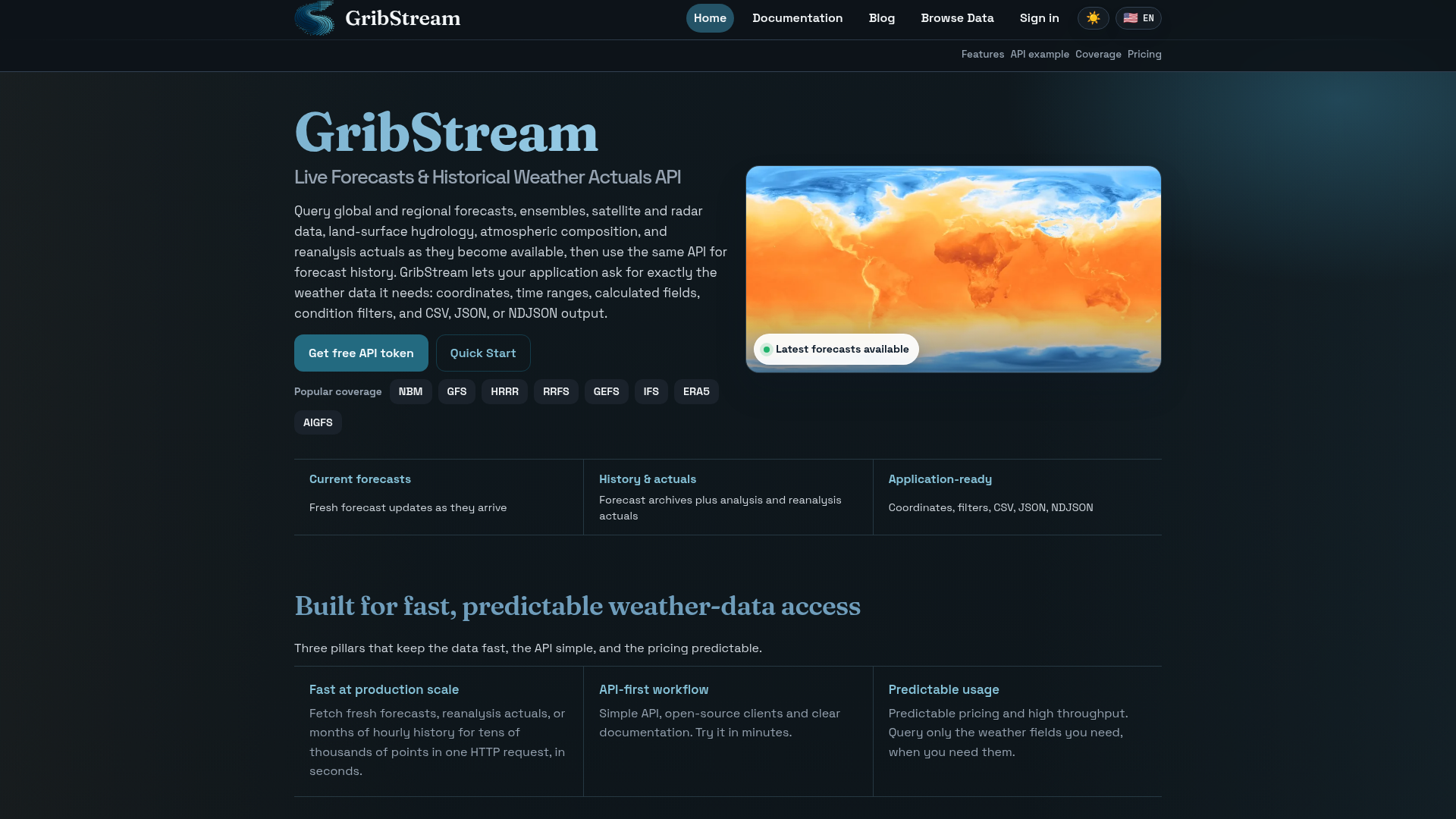 GribStream website