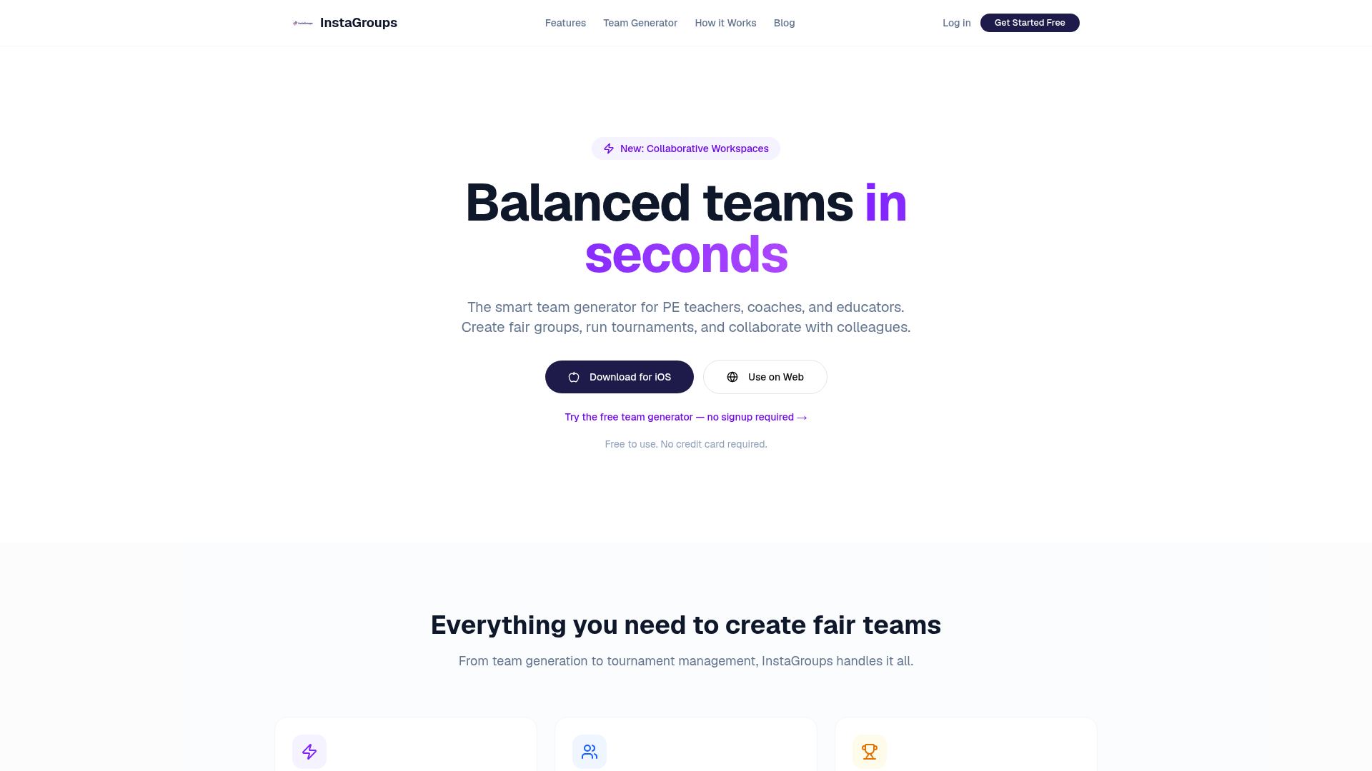 InstaGroups website