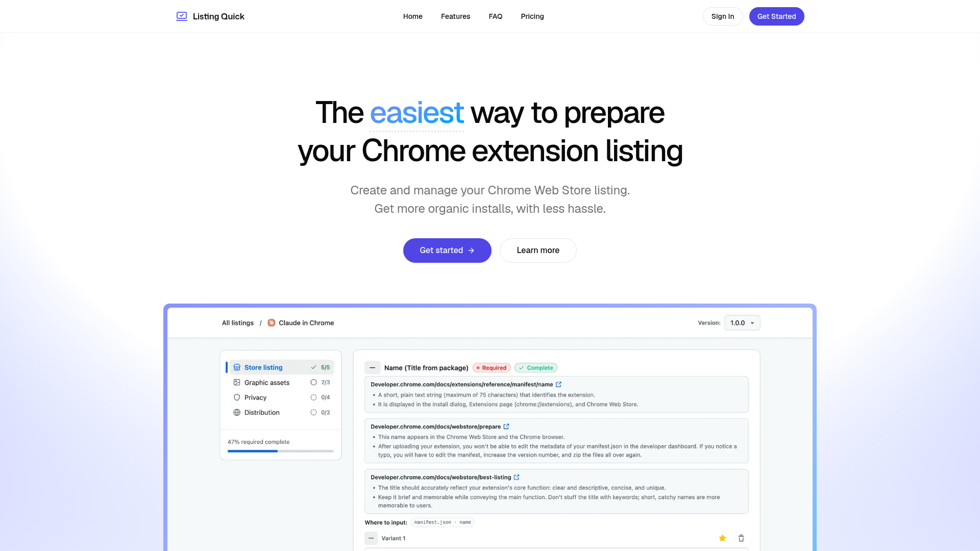 Listing Quick website
