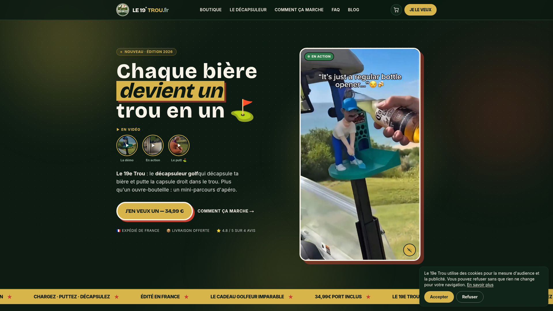 Le 19e Trou website