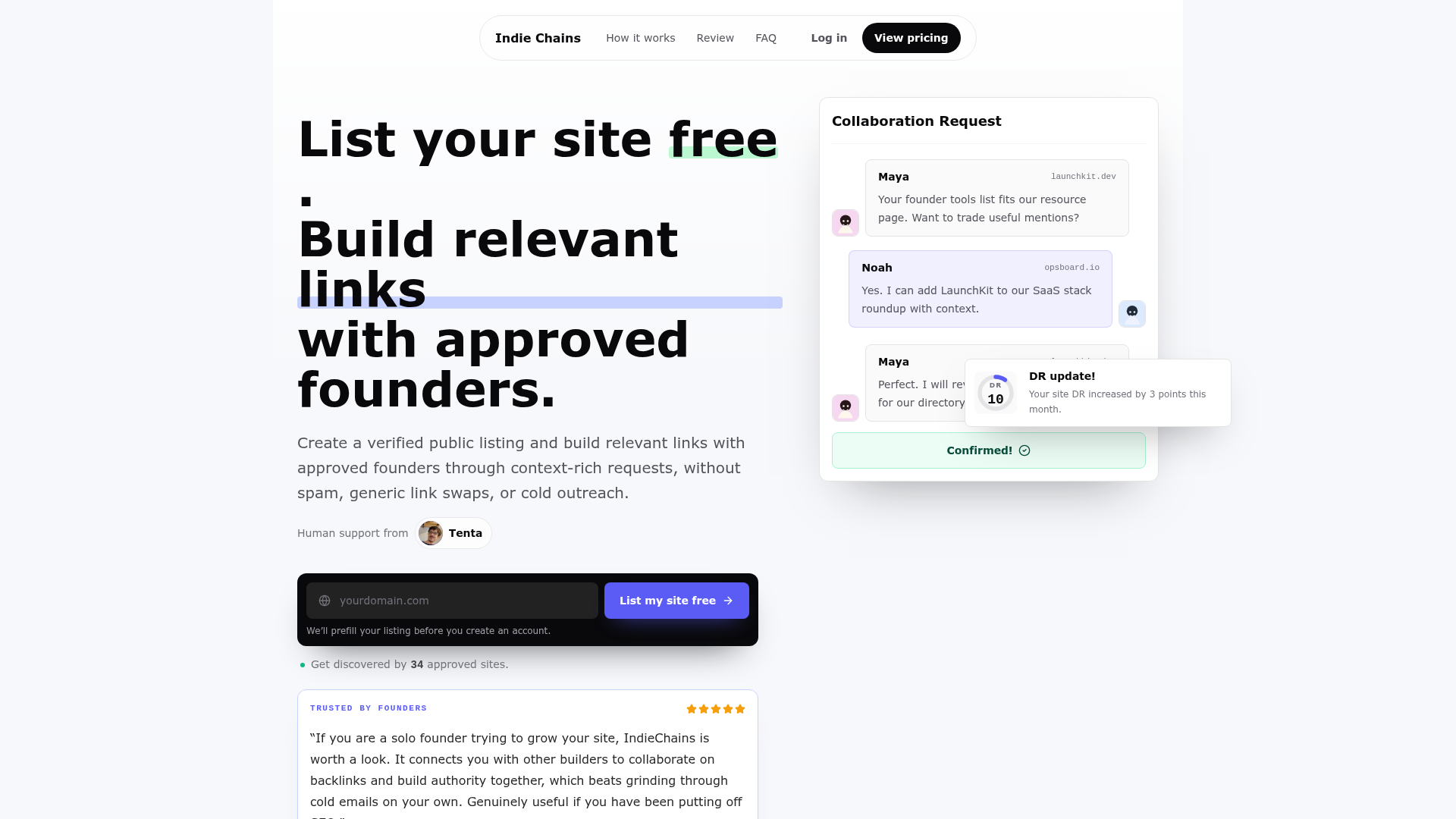 Indie Chains website