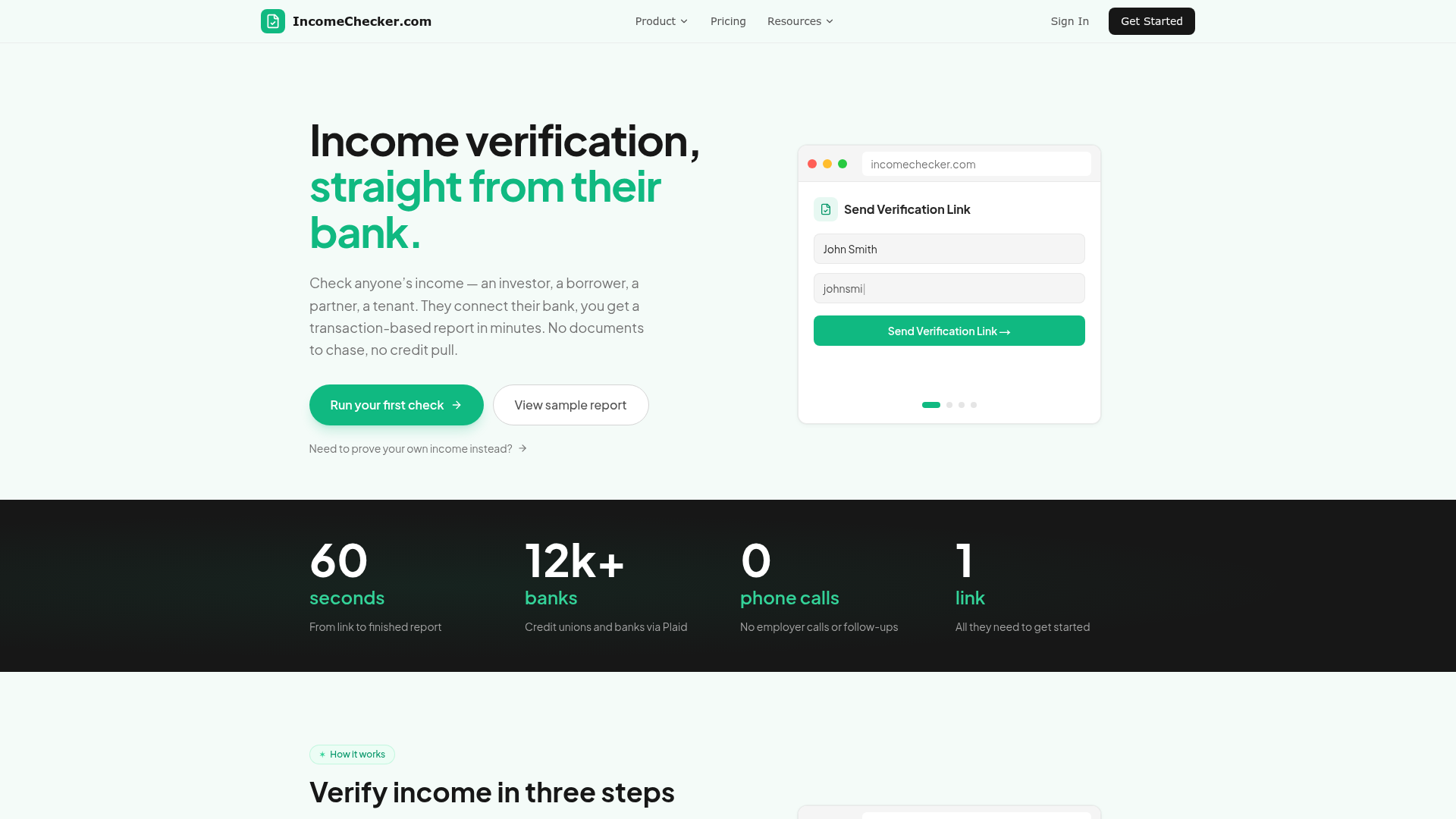 Income Checker website