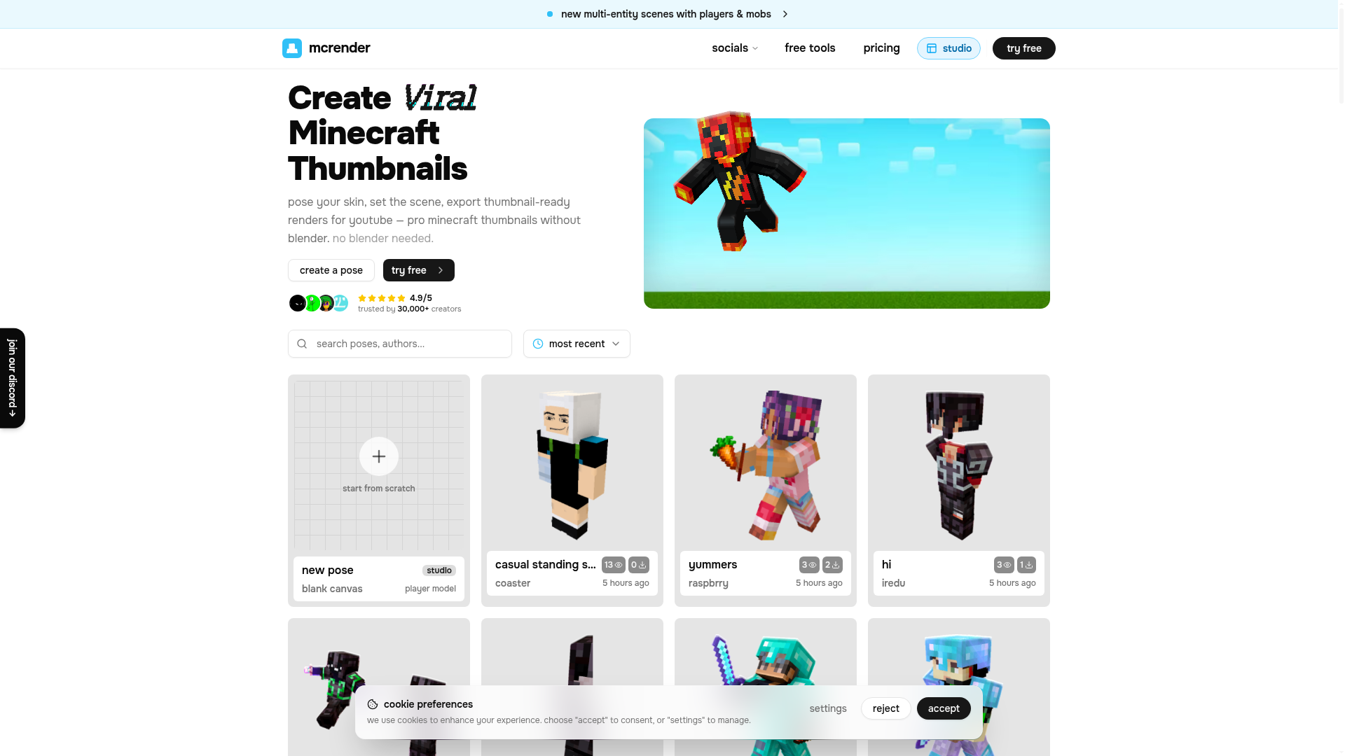 MCRender website